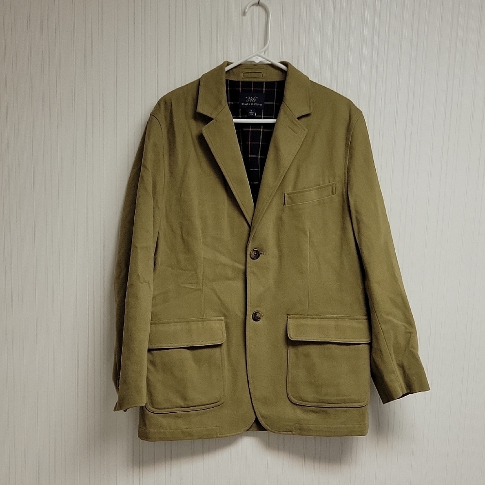Brooks Brothers Tan Military Jacket Medium Cotton Twill old money hunting